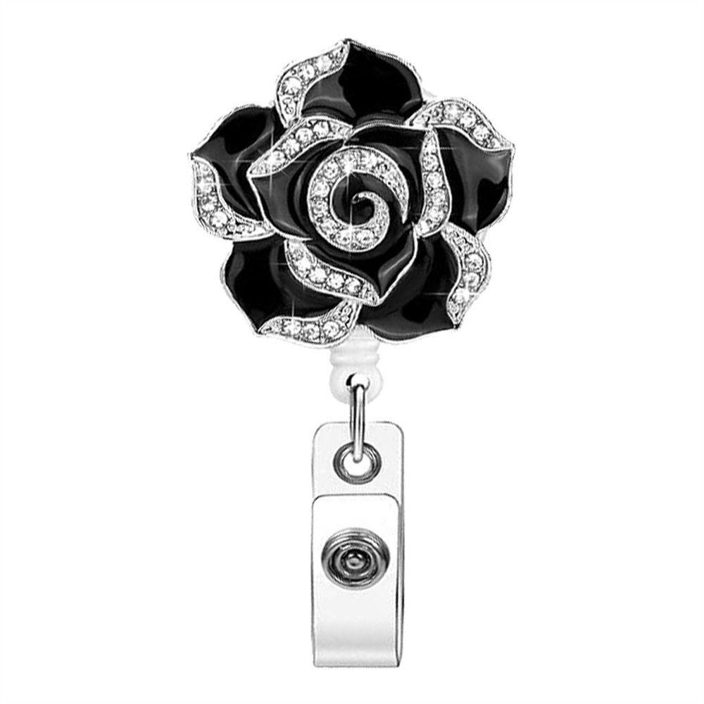 Flower ID Card Badge Clip  Badge Reel Certificate Clasp Badge Holder Retractable Badge Reel