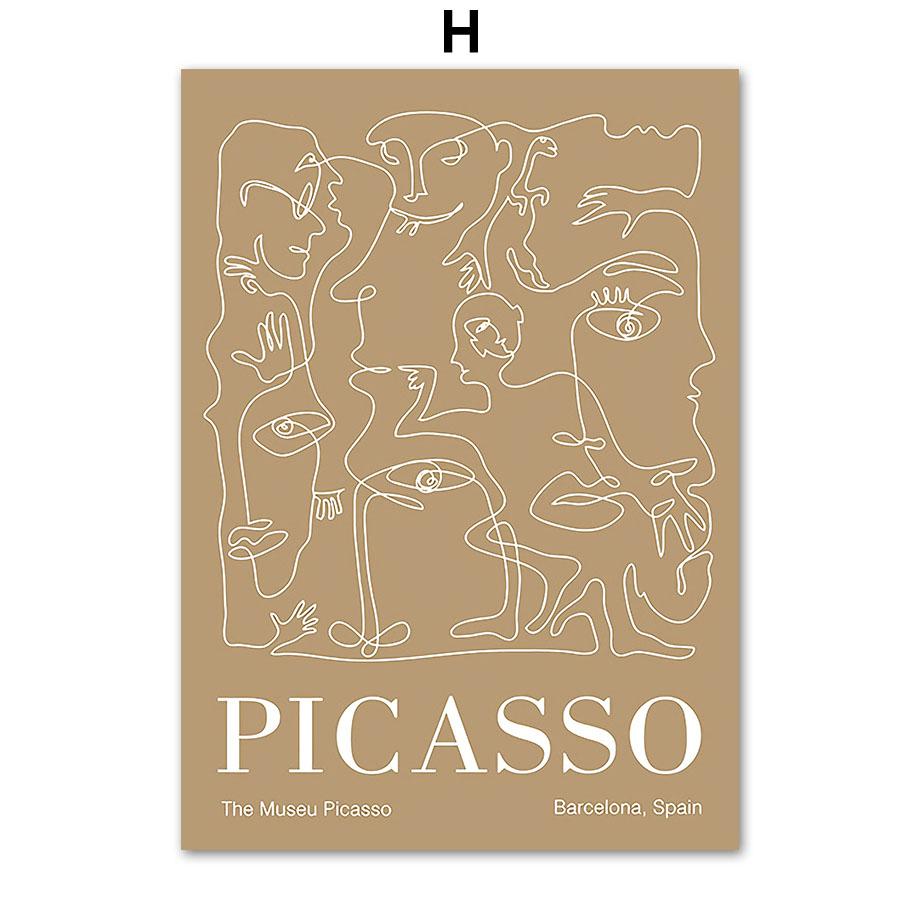 Sun Rainbow Picasso Line Face Leaf Geometry Wall Art Canvas Painting Abstract Posters And Prints Pictures For Living Room Decor