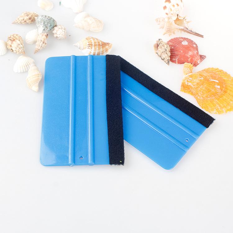 Color-Changing Protective Film Scraper with Replaceable Velvet Cloth for Car and Wallpaper Use