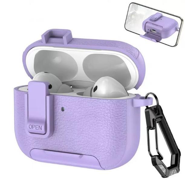 

AirPods Pro 3 Leather Pattern Case with Buckle Stand for Apple 2nd Gen AirPods 3rd Generation