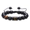 Black Diamond & Tiger Eye Beaded Adjustable Couple Bracelet - Men's Jewelry