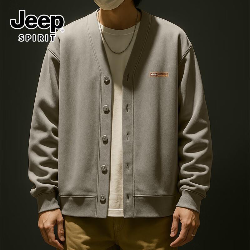 JEEP SPIRIT Men's Casual Zip-Up Cardigan Sweatshirt