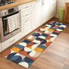 Alfombra Corredora Retro Nórdica Geométrico Abstracto Pasillo Alfombra Antideslizante Suave Absorbente Dormitorio Mesita de Noche Sala de Estar Entrada Alfombra