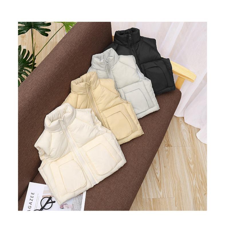 Kids Thickened Warm Stand Collar Padded Vest For Boys And Girls
