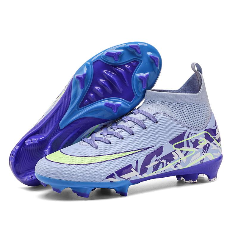 New High-Top Football Shoes Men'S And Women'S Ag Long Nails Tf Broken Nails Artificial Grass Student Competition Training Football Shoes