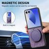 For Samsung Galaxy Z Flip7 5G Phone Case with Rotating Kickstand Stress Relief Retro Leather Back Cover