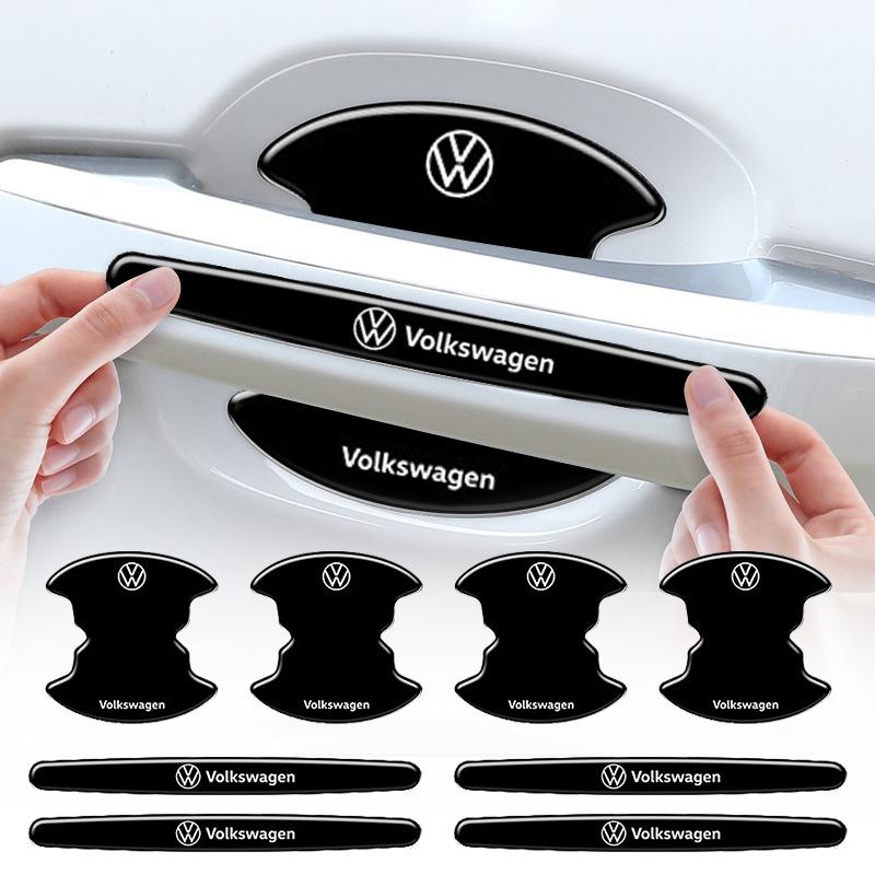 For VW 8Pcs For VW Volkswagen Golf Polo Passat Tiguan Touran Car Door Handle Bowl Handle Anti-scratch Trim Strip Protector Stickers NL9