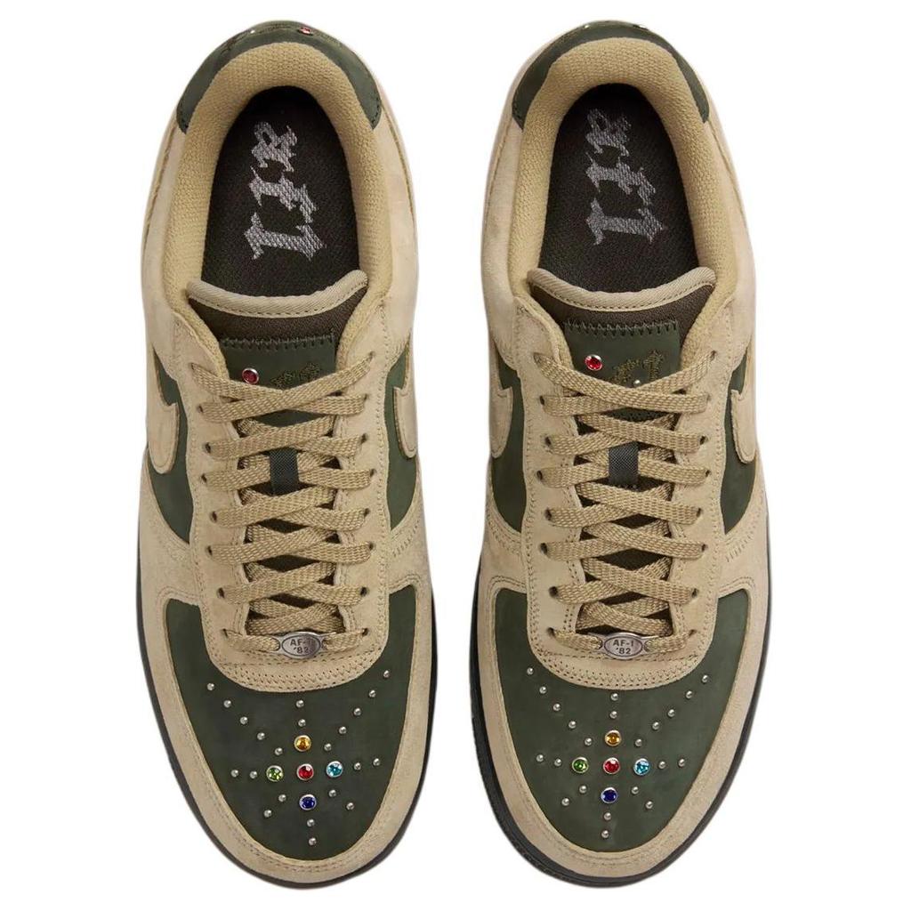 Nike Air Force 1 Low Dark Army Neutral Olive Gems Women Sneakers Brown HF0674-300