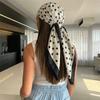Printed Dot Print Scarf Y2K Hair Scarf Elegant Polka Dot Silk Scarf  Beach