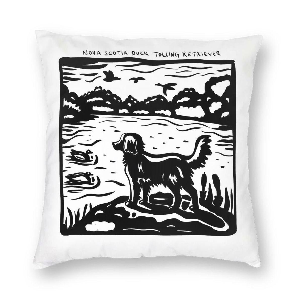 Nova Scotia Duck Tolling Retriever Pillowcase Polyester Linen Velvet Pattern Zip Decorative Car Cushion Cover 18 30cmx30cm