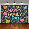 2D Family Day Celebration Photo Booth Background Banner