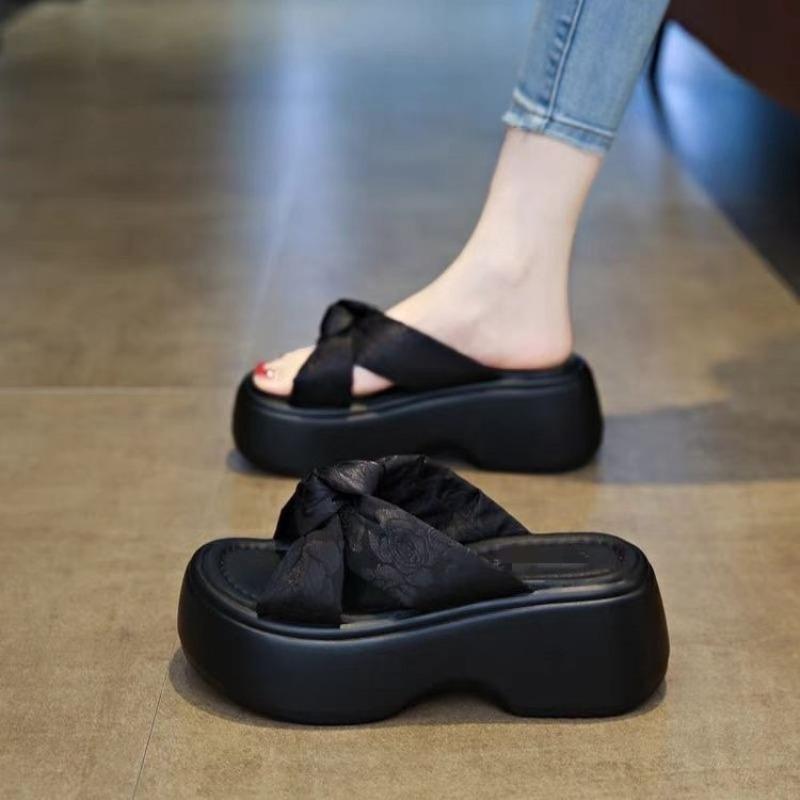 

Flip-flops for Women - New Style, Thick-soled, Casual Beach Shoes, Versatile, Slip-on Style 35 чёрный