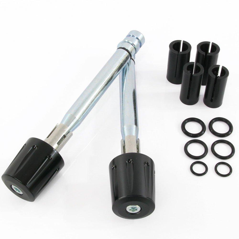 Universal Bar End Weights, Handle Weights, 7.1 oz (200 g), Black, General Purpose, Shaved Aluminum, Set of 2