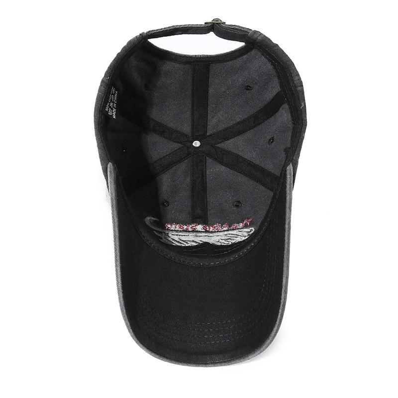 Hat Men'S Spring And Autumn Washing Embroidery Alphabet Baseball Cap Retro Peaked Cap Women'S Tide Casual Shade Sports Sun Hat