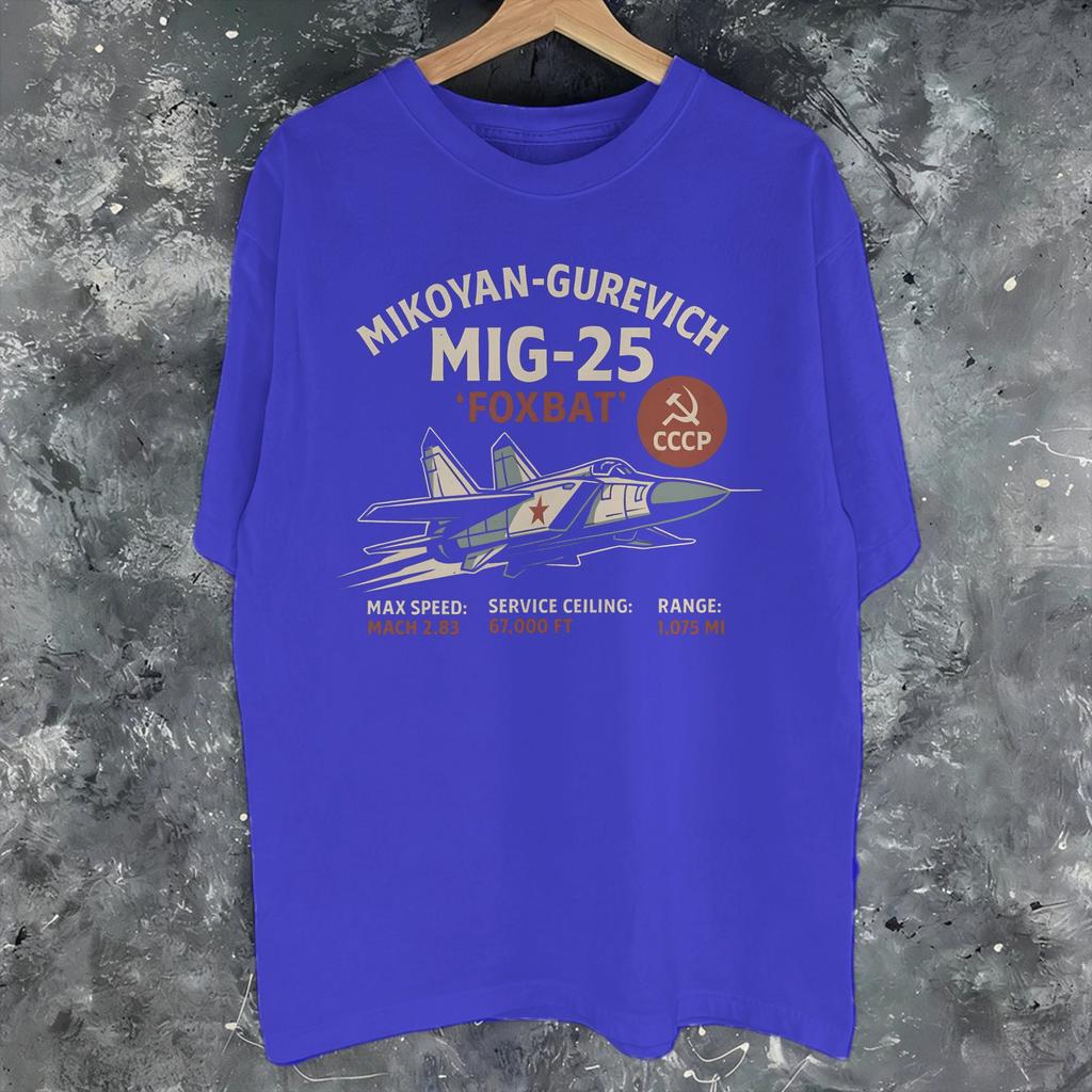 Mig Foxbat Fighter Jet New Arrival T Shirt Unisex Women Cotton Tee Shirt Clothing