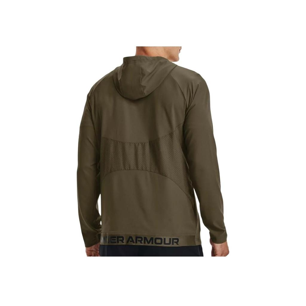 Under Armour Solid Color Logo Sports Casual Hooded Jacket Men Jacket Green 1370499-361