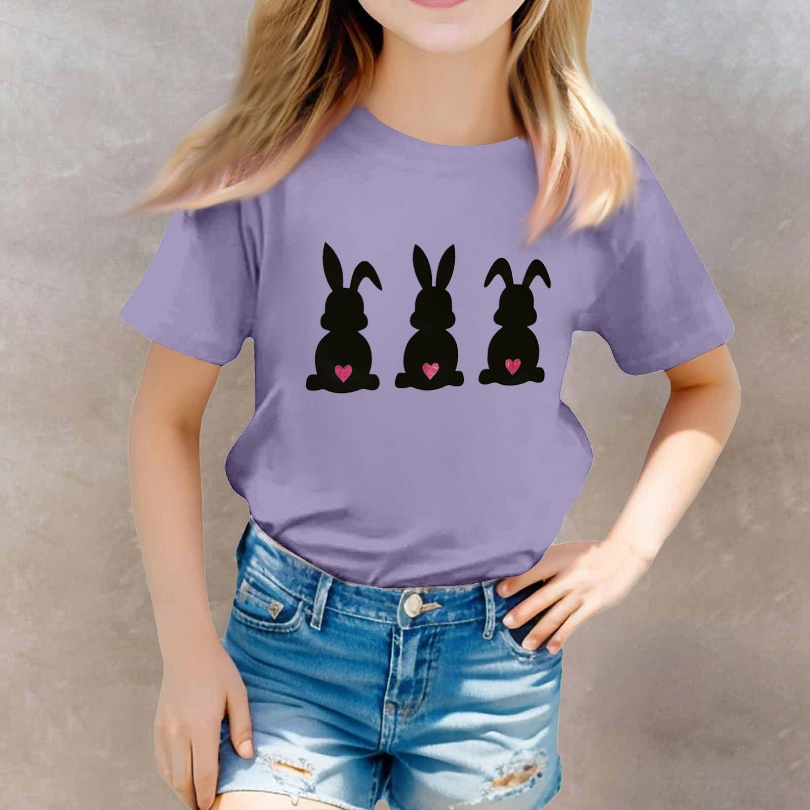 

Футболки для малышей, девочек и мальчиков, детские футболки с короткими рукавами и принтом для мальчиков и девочек 1-12 лет 150 фиолетовый