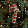 Candy Cane Cartoon Christmas Tree Decorations Fabric Bell Bow Xmas Tree Decoration Red White Christmas Pendant Christmas Tree