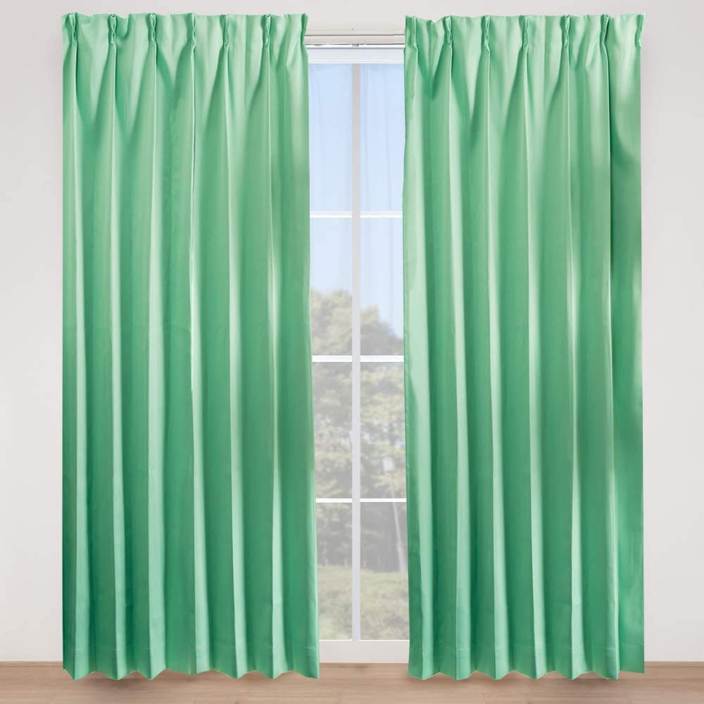 

IRIS PLAZA Level 1 178cm Set of UV Heat Machine for Living Room and 100cm Wide x 178cm Set of Green Curtains, Blackout, Long, 2, 85% Protection, зелёный