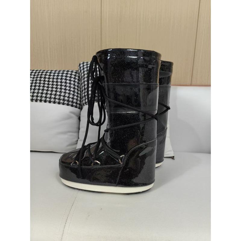 Wintermode Moon Boots Verdickte Thermohülle Baumwollstiefel Wasserdichte und rutschfeste Riemen Brotstiefel
