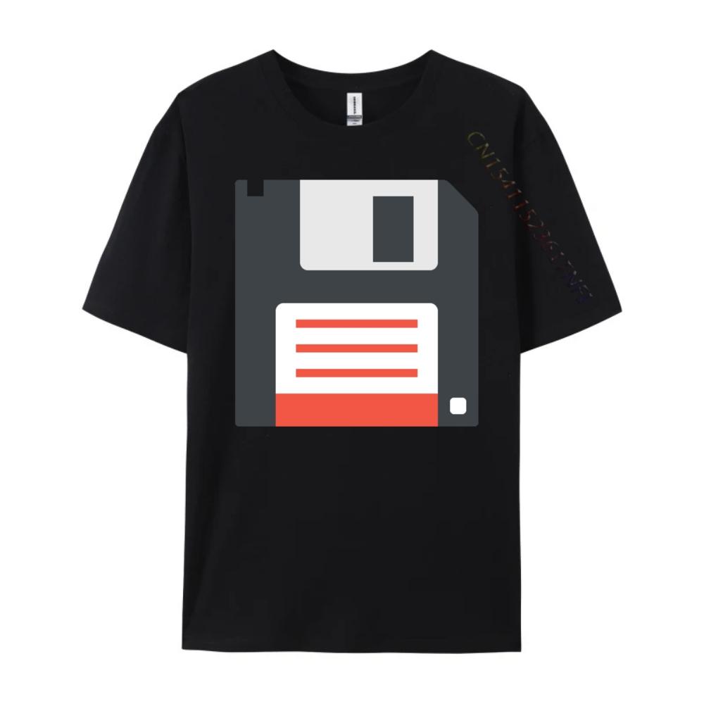 Floppy Computer Disk Herrenkleidung Luxus T-Shirt Street Schwarzes T-Shirt Herren T-Shirts Übergroß Buchstabe