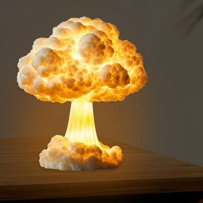 Lampada Nuvola Fungo 3D Lampada da Scrivania Esplosione Nucleare Fatta a Mano Decorazione Nuvola Fungo Luce Notturna per Casa Scrivania Comodino