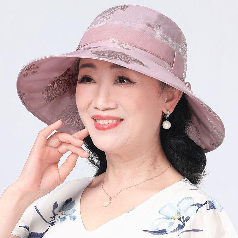 Middle Aged and Elderly Hat Women's Summer Sun Hat Fisherman Hat Old Sun Hat Middle-aged Beach Hat