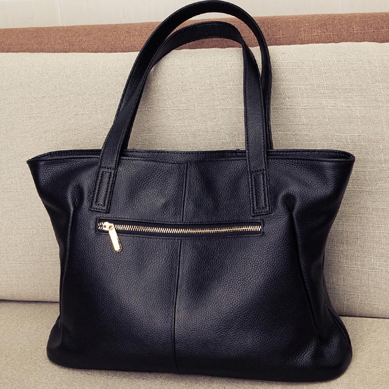 2025 Autumn Winter New Women's Bag Large Capacity Genuine Leather Tote Bag Fashionable Shoulder Bag Handbag Trendy
