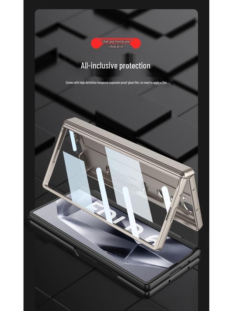Samsung ZFold6 Magnetisches Scharnier Case: Vollständige Abdeckung, Integrierte Folie & Hartschalen-Halterung
