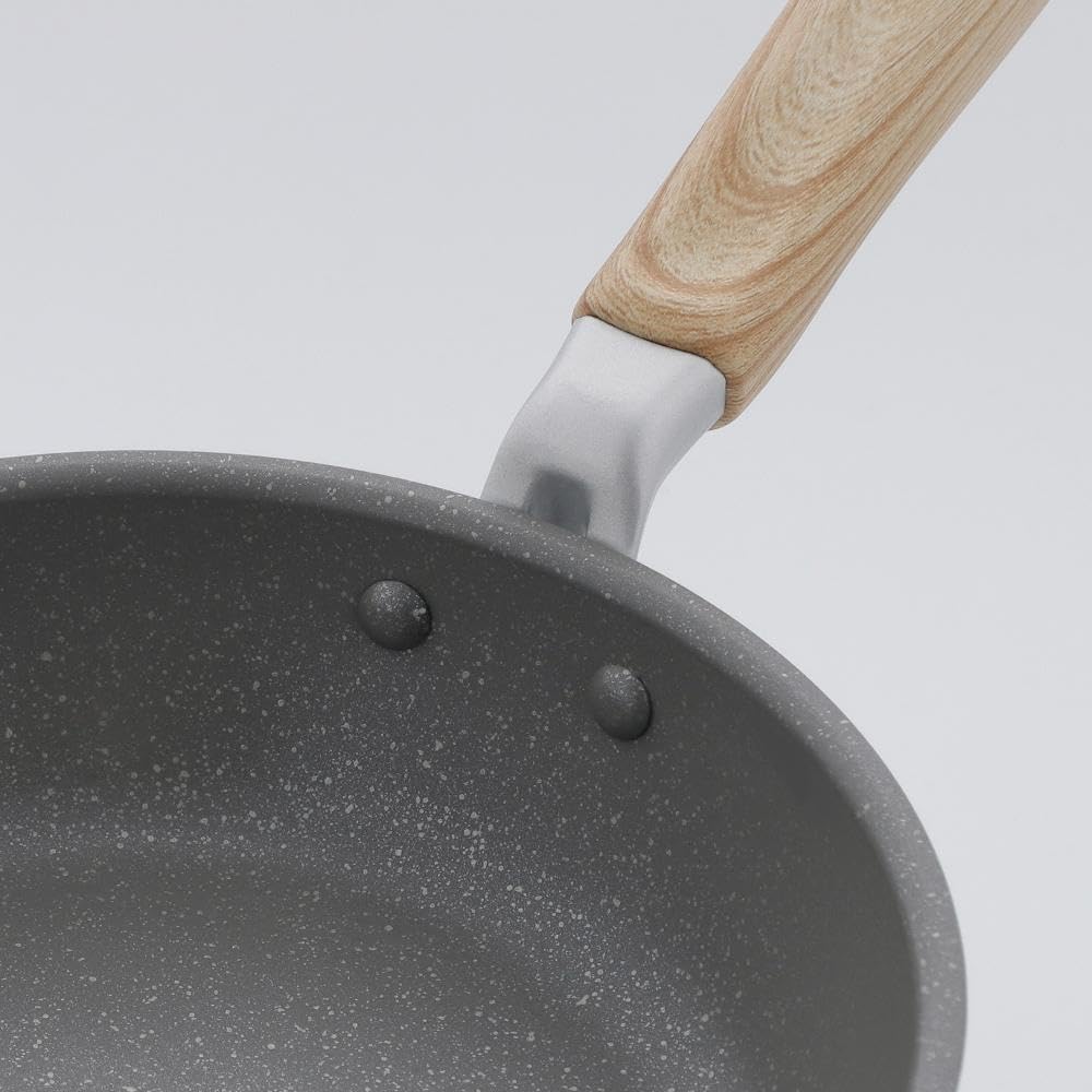 Bestco NX-121 Marble Kitchen Frying Pan, 20cm, White, Marble Pattern, Induction/Gas Stovetop
