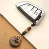 1pc Hand-braided Rope Pure Brass Metal Auspicious Goldfish Retro Pendant Car Keychain Hollow Design Pendant Creative Gift For Men