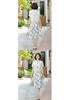 Elegant Loose-Fit Chiffon Dress with Wide-Leg Skirt for Middle-Aged and Elderly Women