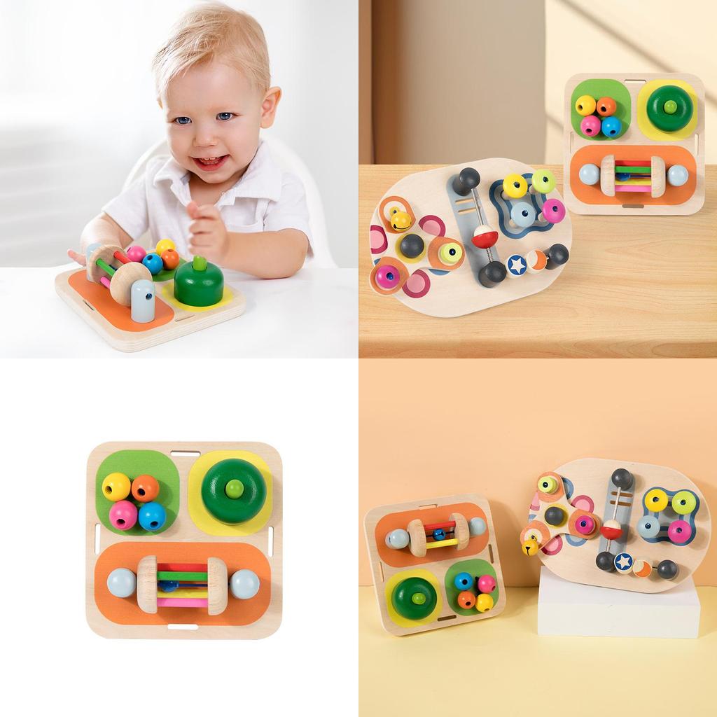 Baby Montessori Holz-Beschäftigungstafel mit Lernbausteinen für Kleinkinder Hand-Auge-Koordination
