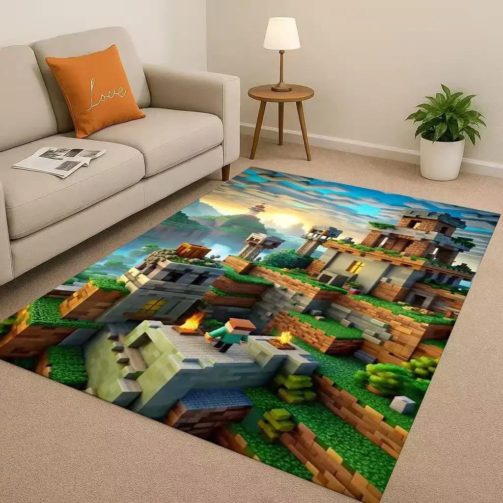 3D S-Sand B-box Cartoon Game Living Room Non-Slip Area Rug Soft Carpet for Bedroom Playroom Sofa,Easy Clean Home Decor Doormat