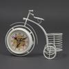 Wire Basket Cycle Clock White Bike Desk Iron Table Timepiece