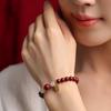 Unisex Lotus Bracelet, Purple Cinnabar & Hetian Jade, Chinese Style Travel Gift