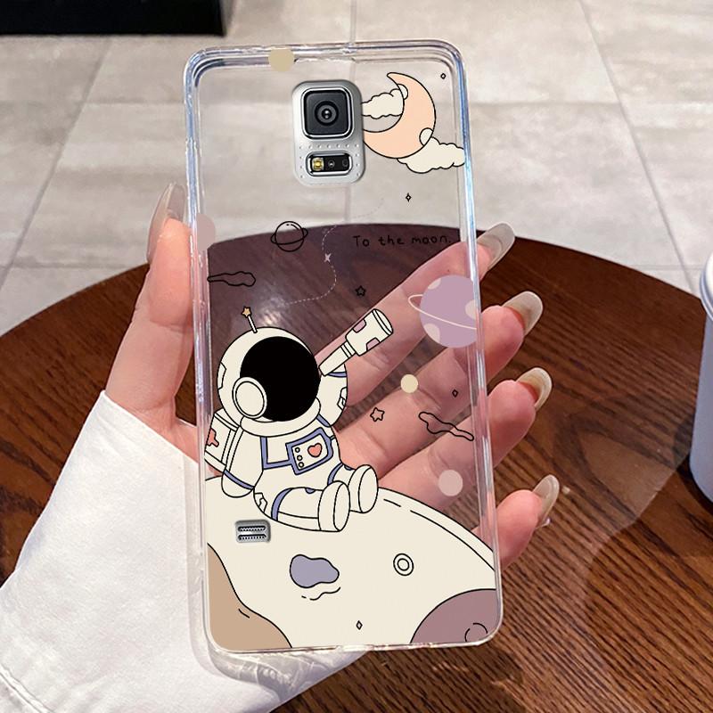 For Samsung Galaxy S5 SV GT-I9600 G900F S5 Neo Silicone Aesthetic Fashion Cute Cat Soft TPU Back Cover Transparent Phone Case