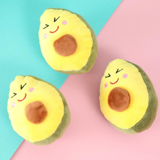 Hund Backenzahn Spielzeug Bissfest Weich Bequem Niedliche Avocado Form Haustier Hund Kauen Geräusch Spielzeug Haustierbedarf