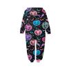 Halloween Printed Family Matching Hooded Long Sleeved Zippered Hooded  Jumpsuit Set
