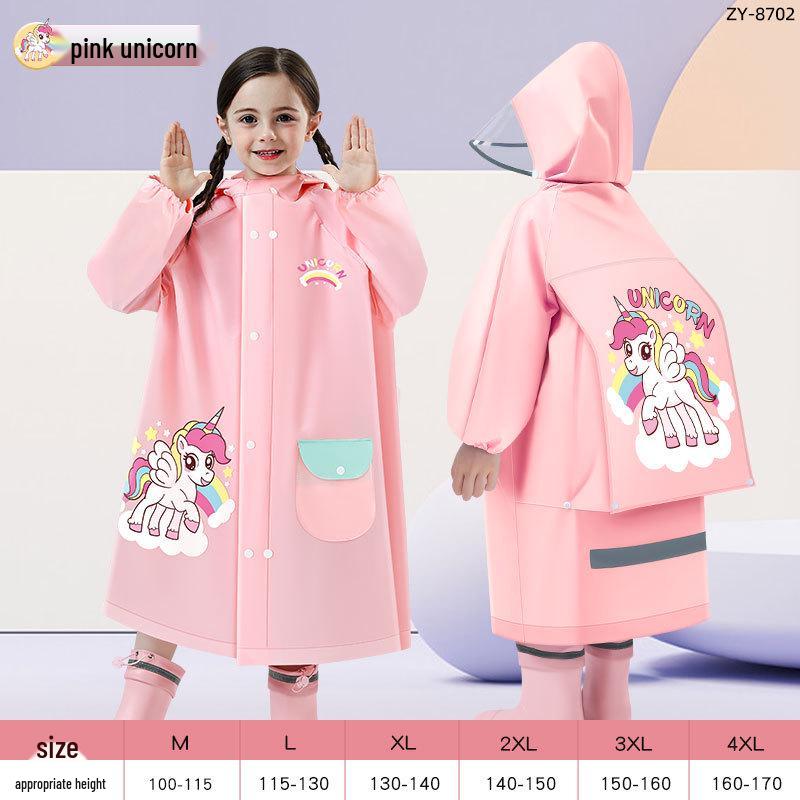 Kinder Verdickter EVA Regenmantel Poncho Overall - Sturmfest Ganzkörper Schultaschen-Kompatibel Schülerausrüstung