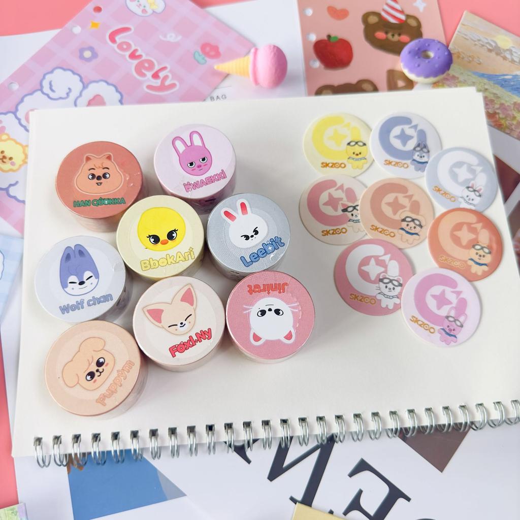 Stray Child Huang Xuanchen Animation Image And Paper Tape Skzoo Cute Hand Account Sticker Hand Account For Kids