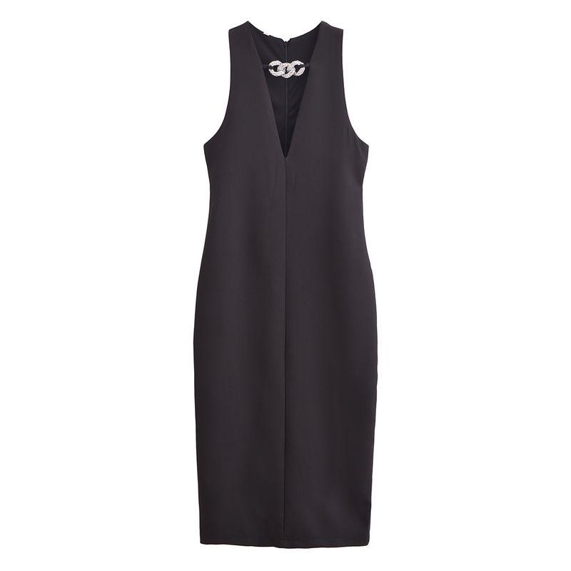 Kaslead New Arrival Women's Clothing Fashion Style Fashion Minimalist Jewelry Inlaid Dress 3152249