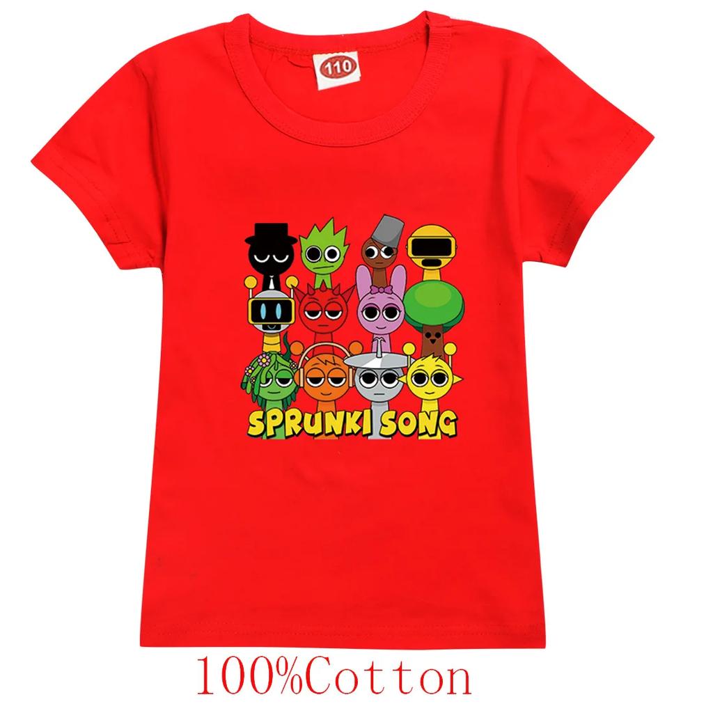 Sprunki Children's Game Incrediblebox Printed T-shirt Short Sleeve