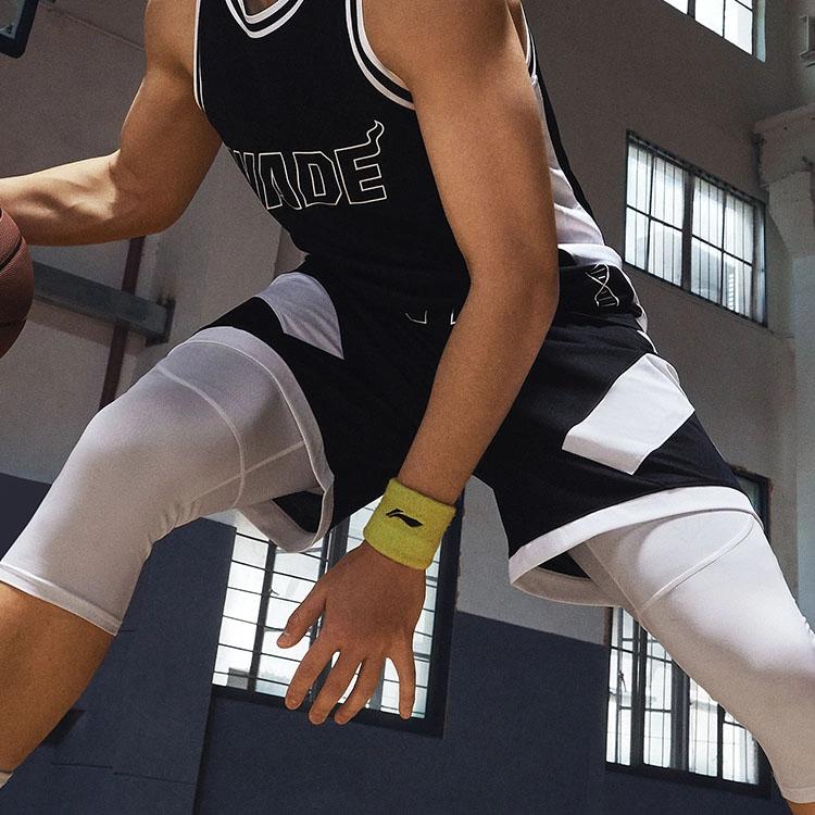 Li-Ning Wade Series Letter Print Color Block Elastic Waist Straight Leg Quick-Dry Basketball Pants Men Bottoms Multicolor AAPT051-14