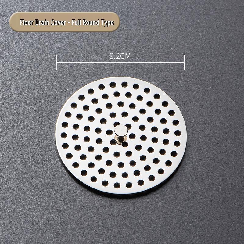 Stainless Steel Round Floor Drain Cover with Anti-Hair Filter and Handle for Hotel Bathrooms