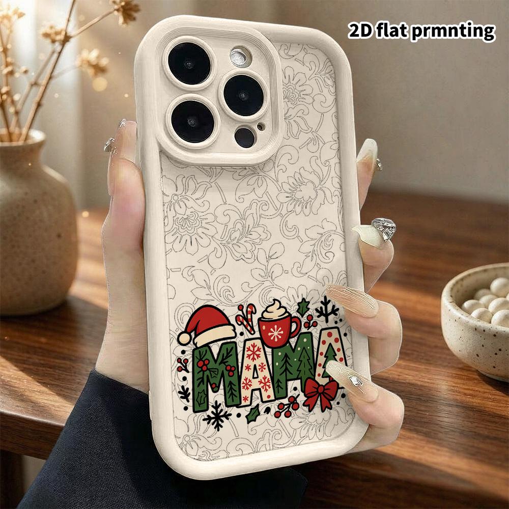 Phone Case: 2D flat design suitable for iPhone 18 17 16 15 14 13 Pro, unisex, Christmas letters, Christmas and Halloween gift