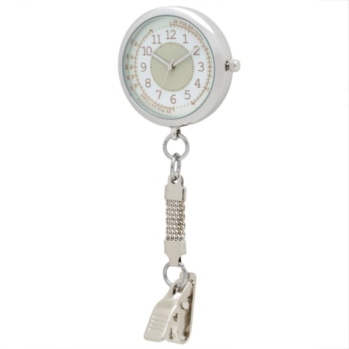 Fieldwork Women's Pocket Watch with Pulse Tracker, Clip, Luminous, Beige, MKK2304-4