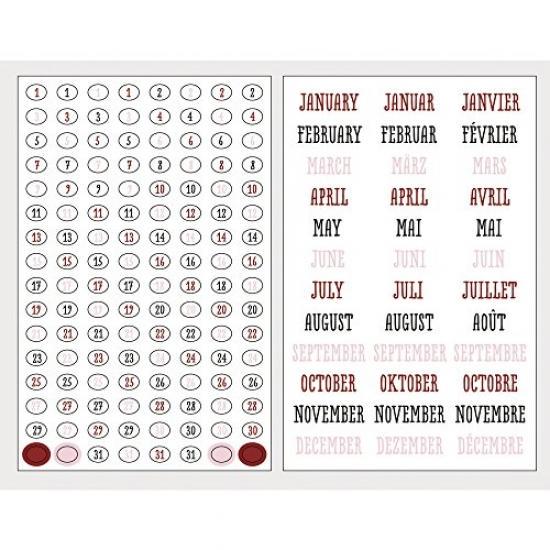 Feuilles Calendrier Rayher A5 – 12 Mois/semaines, 96 Pages, Pour Planner DIY