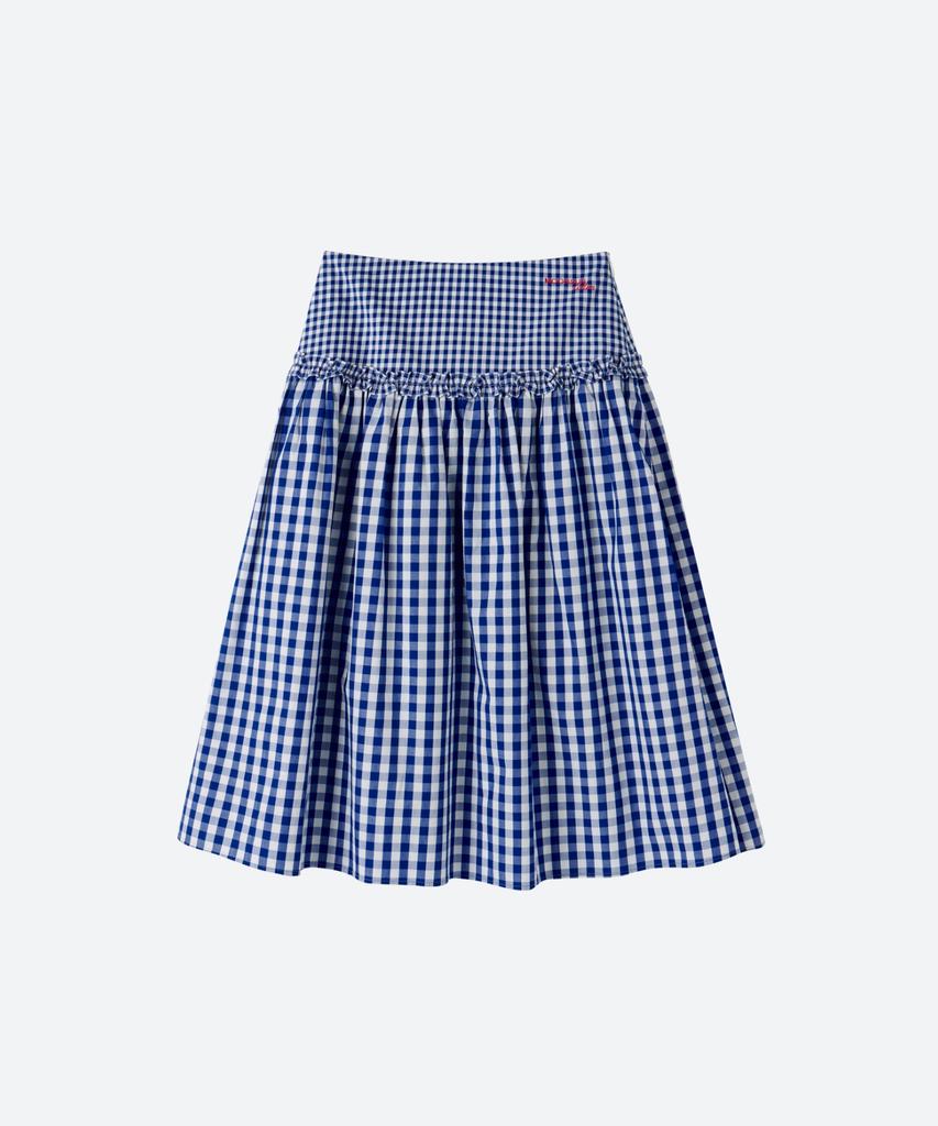 Moon Sun M.C Gingham Check Ruffle Full Skirt / Blue
