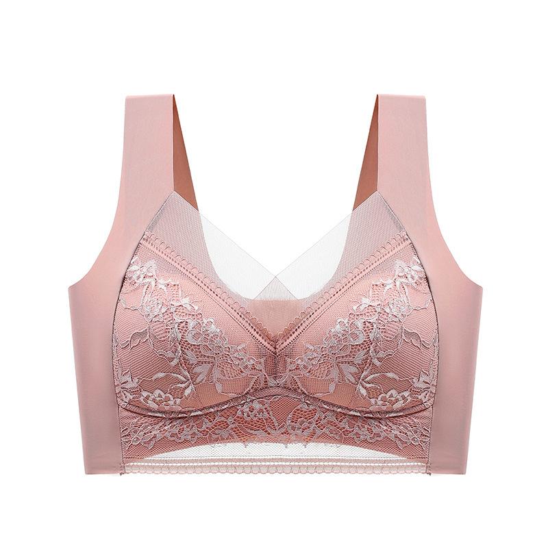 Reggiseni da donna Intimo senza fili Bralette da notte Reggiseno monopezzo in tinta unita Leggero e sottile senza ferretto Comodo gilet senza cuciture in pizzo